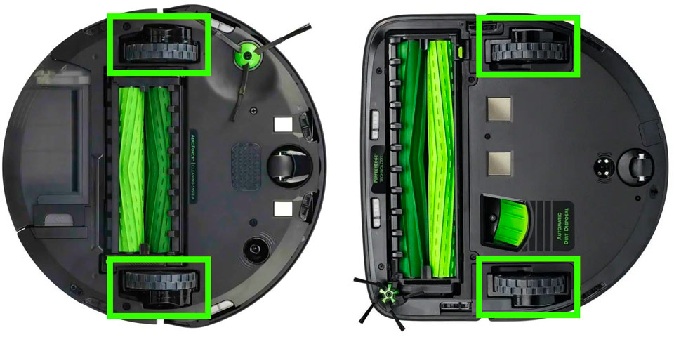 iRobot Roomba Ошибка 5 - Прокрутите боковые колеса робота Roomba, чтобы произвести очистку.