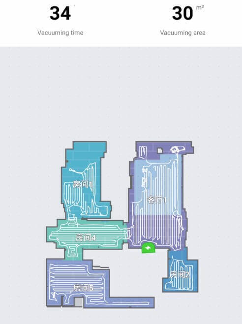 Карта прибирання (скріншот) Xiaomi Mijia Vacuum Cleaner Pro