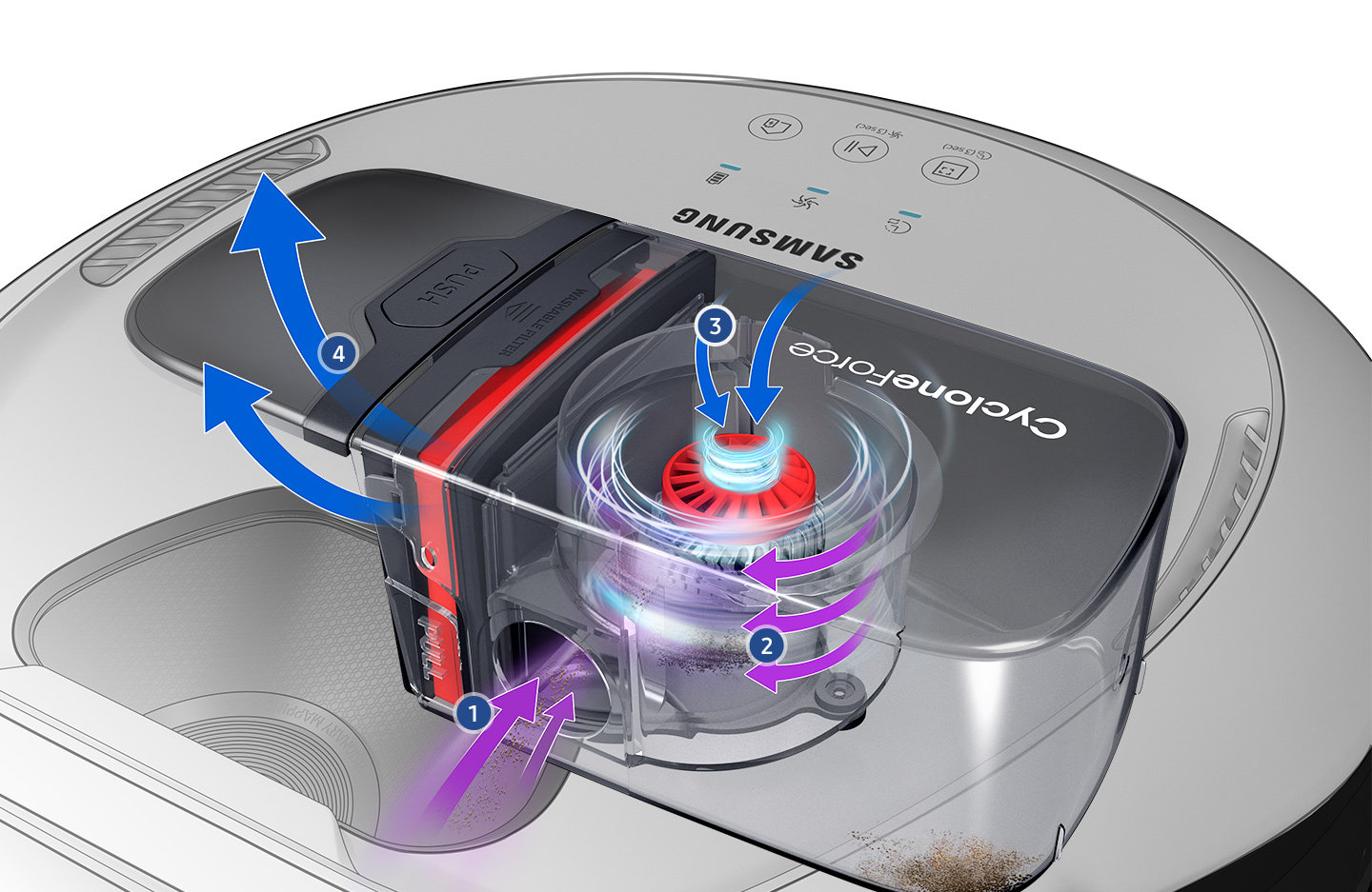 Samsung PowerBot VR7030 технология CyclonForse
